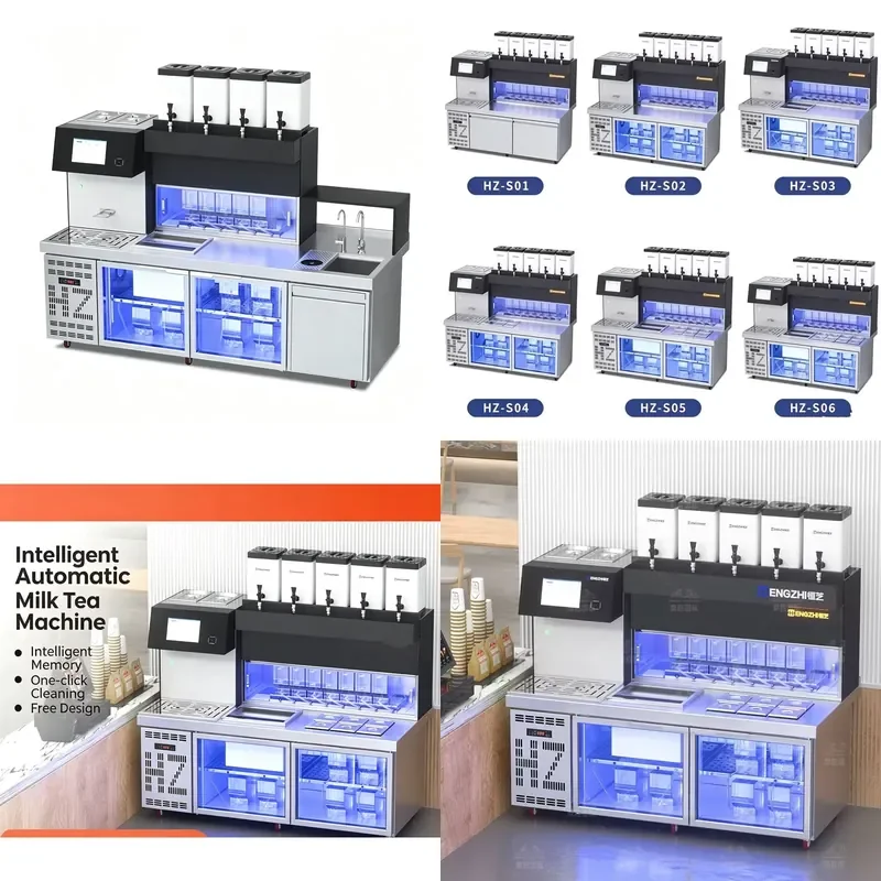 for Fully Automatic Silver Black Milk Tea Machine Commercial Intelligent Multi Functional Tea All In One Machine Equipment