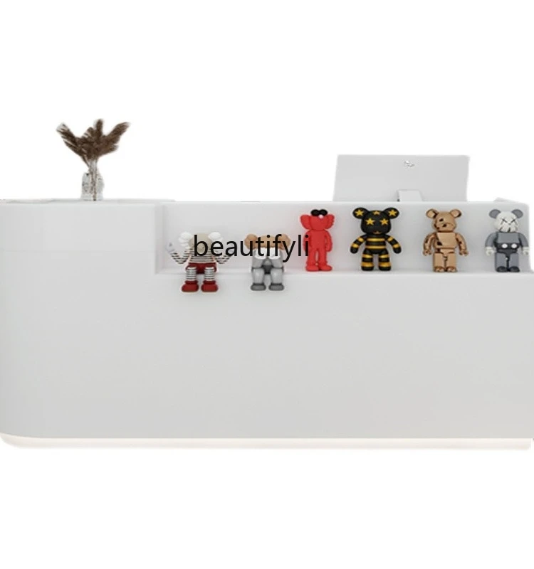 

Clothing Store Cashier Curved Bar Paint Small Counter Medical Beauty Salon Front Desk