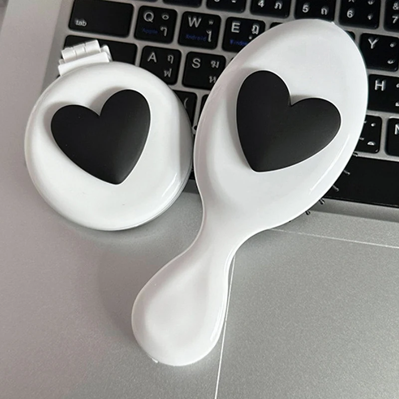 Portable Anti-Static Hair Comb Hair Salon Hairdressing Massage Folding Hair Brush Cute Air Cushion Comb Travel Girl Hair Combs image 4