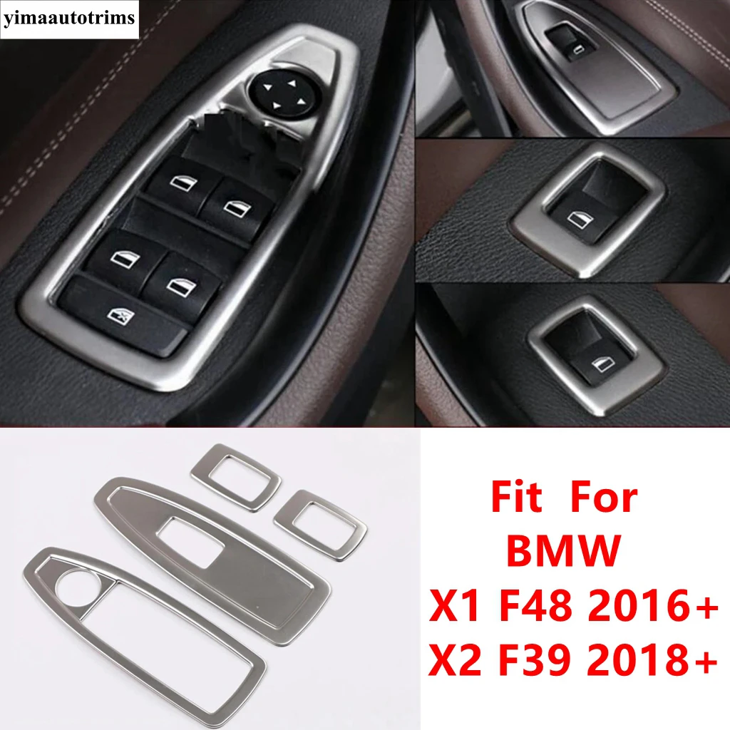 

Car Inner Door Armrest Window Lift Button Control Panel Cover Trim Accessories For BMW X1 F48 2016 - 2021 / X2 F39 2018 - 2021