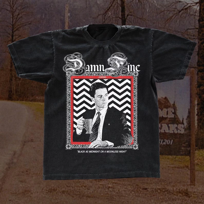 Vintage Twin Peaks Show Tee Shirt Graphic T-shirt Trendy Men Women's 90s Cotton Aesthetic Streetwear Casual Tee Summer Tops