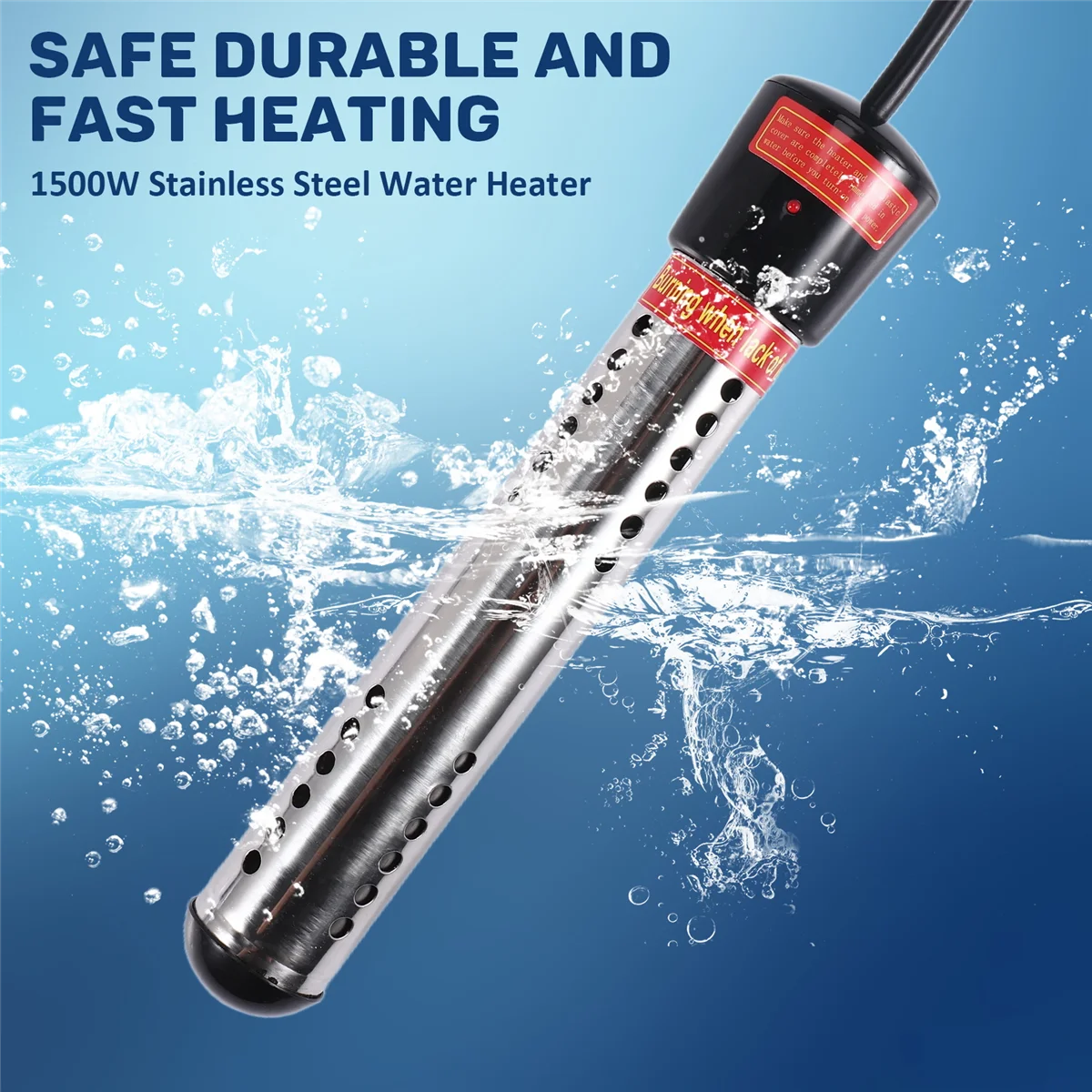 Immersion Heater, Portable Electric Submersible Instant Water Heater, Used in Swimming Pool Tub Bathtub US Plug-LITE