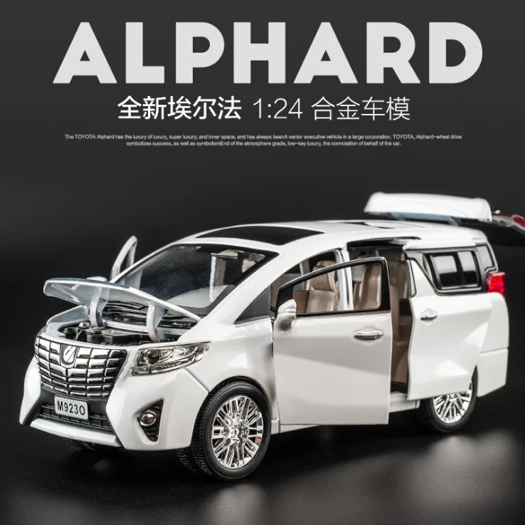 

1: 24 Simulation Toyota Alphard Alloy Car Model Metal Toys Acousto Optic Car MPV Children's New Year Birthday Gift