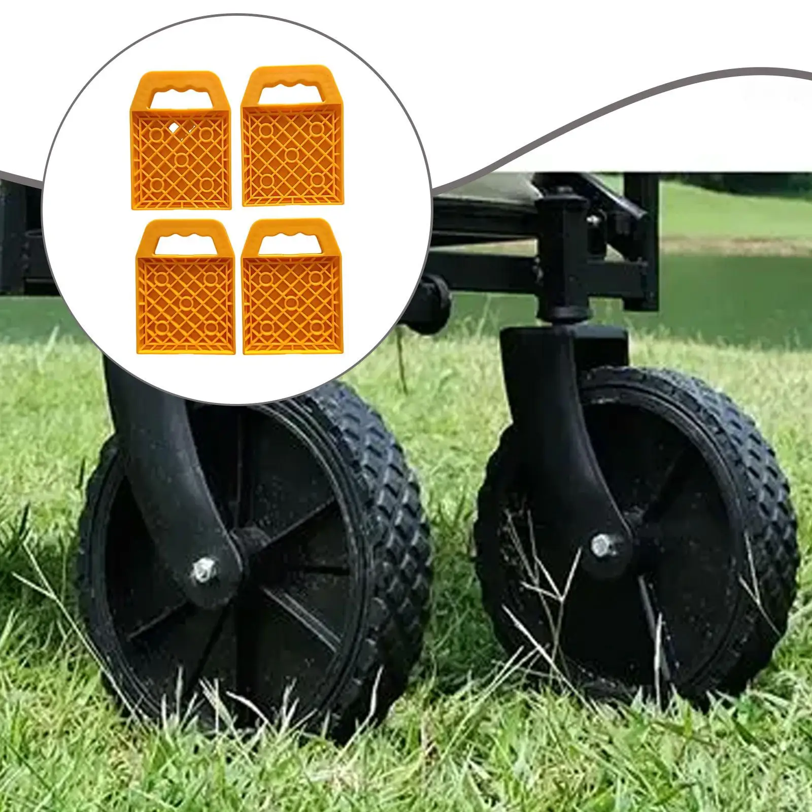 

4Pcs RV Stabilizing Jack Pads Practical Sturdy with Handle, Nonslip, Trailer Leveling Jack Stabilizer, Camper Stabilizer Pads