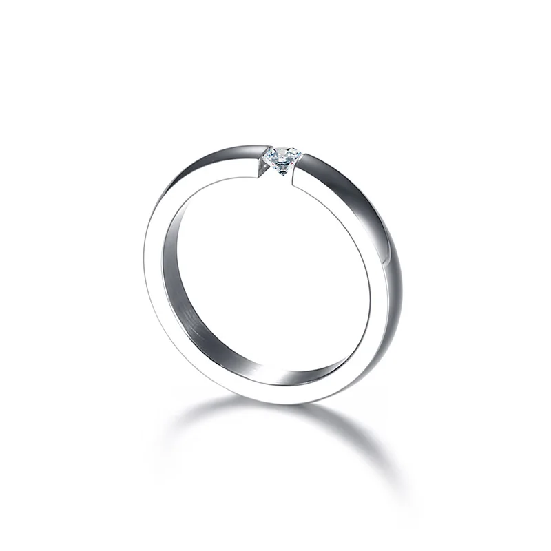 Engagement Ring for Women Stainless Steel Silver Color Gold Color Finger Girl Gift US Size 5 6 7 8 9 10 image 5
