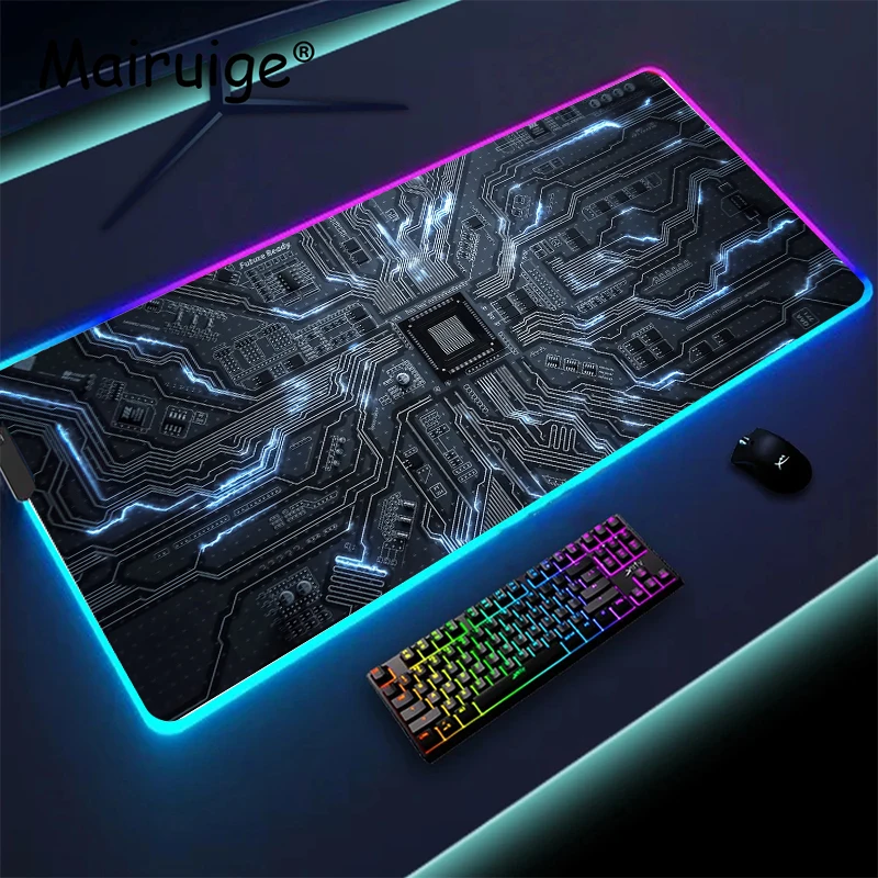 Electric Current Mouse Pad Rgb Backlit Republic of Gamers Mouse Mat Pc Accessories Led Mouse Pads Gaming Play Mats Extended Pad