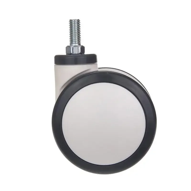 4PCS 4-Inch PU Dual Universal Wheel Caster with Bearings, M12x25 Threaded Stem, Swivel Silent Medical Casters
