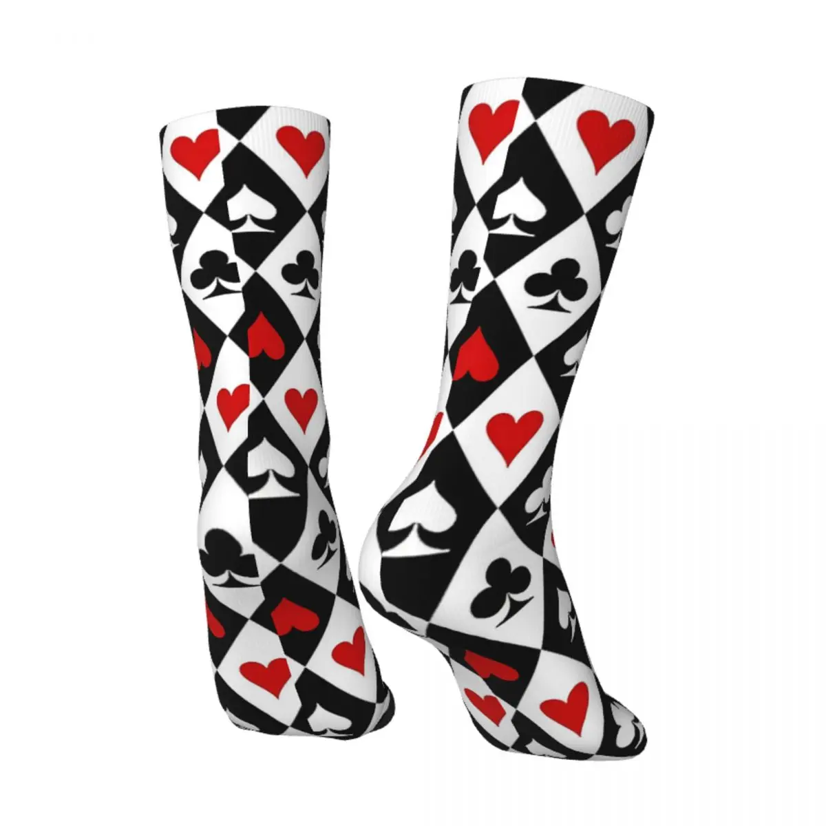 Happy Retro Playing Cards Suit Symbols Crazy Men\'s Socks Unisex Harajuku Seamless Printed Funny Crew Sock Boys Gift