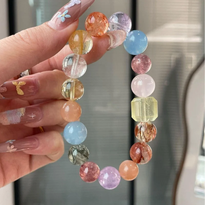 

Natural - Dopamine Color Series Lucky Fortune High-End Multi-Gemstone Bracelet
