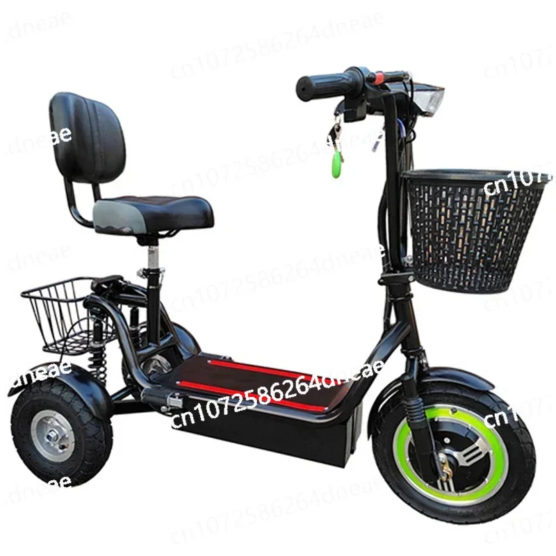 Electric tricycle 12-inch new men s and women s adult portable scooter folding mini small three-wheel battery car