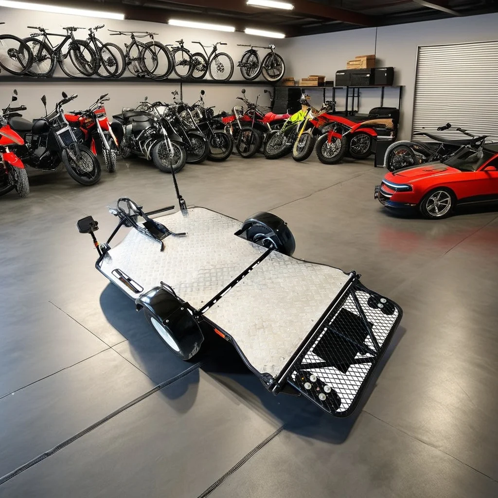 Motorcycle ATV Trailer with Tent for Motorbike Accessories Storage & Transport