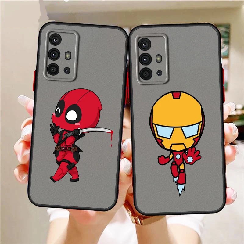 SpiderMan Deadpool Heroic Anime Frosted Translucent For Samsung Galaxy S24 S23 S22 S21 S20 FE S10 S9 S8 Plus Ultra Pro 5G Soft