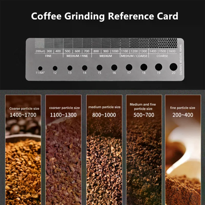 Coffee Powder Grinding Thickness Reference Comparison Card, Grinder Grind Size Comparison Scale Chart, Coffee Brewing Accessory