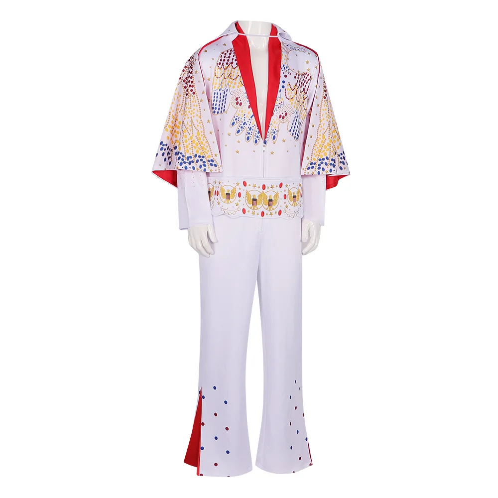 

Elvises Cosplay Costume Anime Presleleying Rocker Performance Uniform Halloween Carnival Party Outfits Set for Men