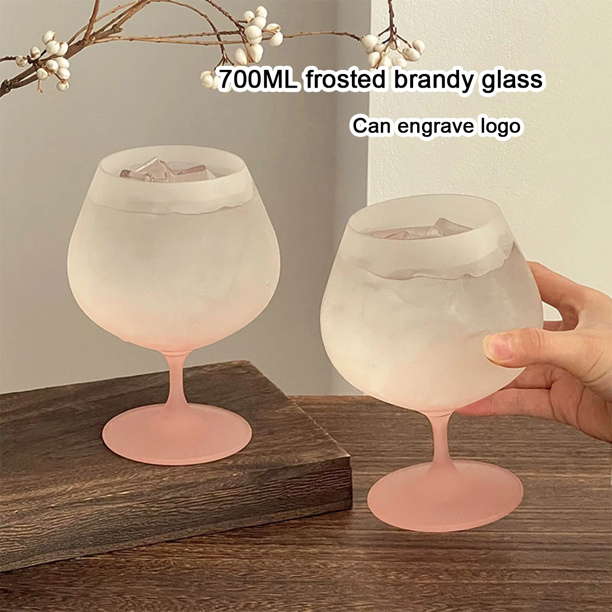 (Can Engrave Logo) 550/700ML Crystal Colored Frosted Whiskey Glass, Home Brandy Cup, Red Wine Glass, Cocktail Cup, Beer Glass