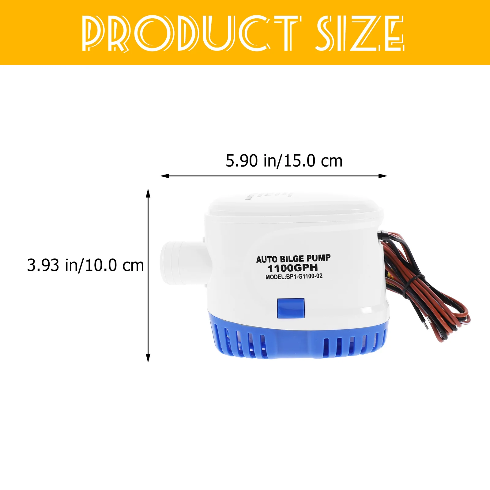 

12V Automatic Submersible Pump Compact Electric Bilge Water Transfer For Marine Boat Camping Fishing Blue Auto Control Reed