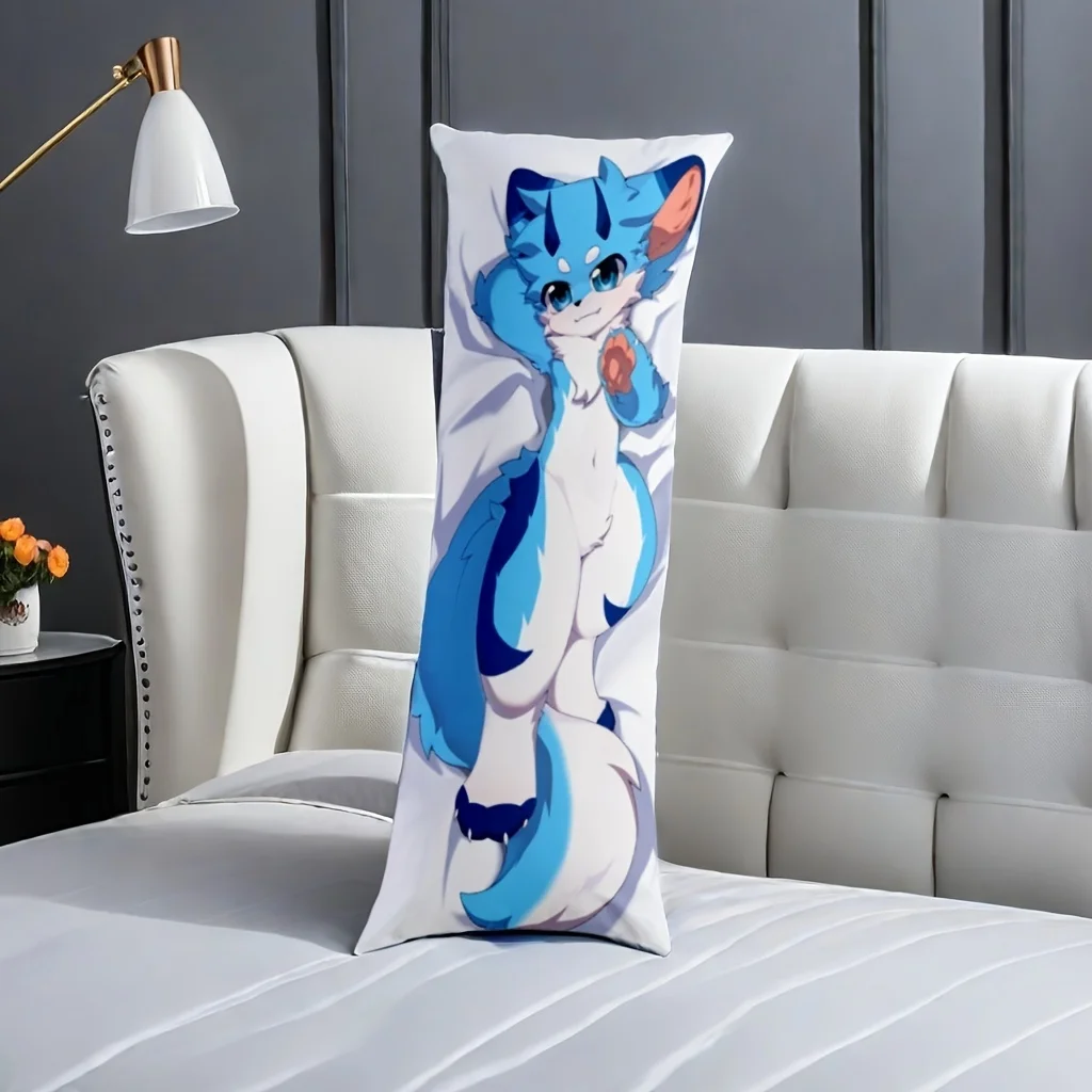 A High-Definition Digital Print Pillowcase with Anime Characters - Machine Washable, Featuring a Hidden Zipper, Suitable for Bed
