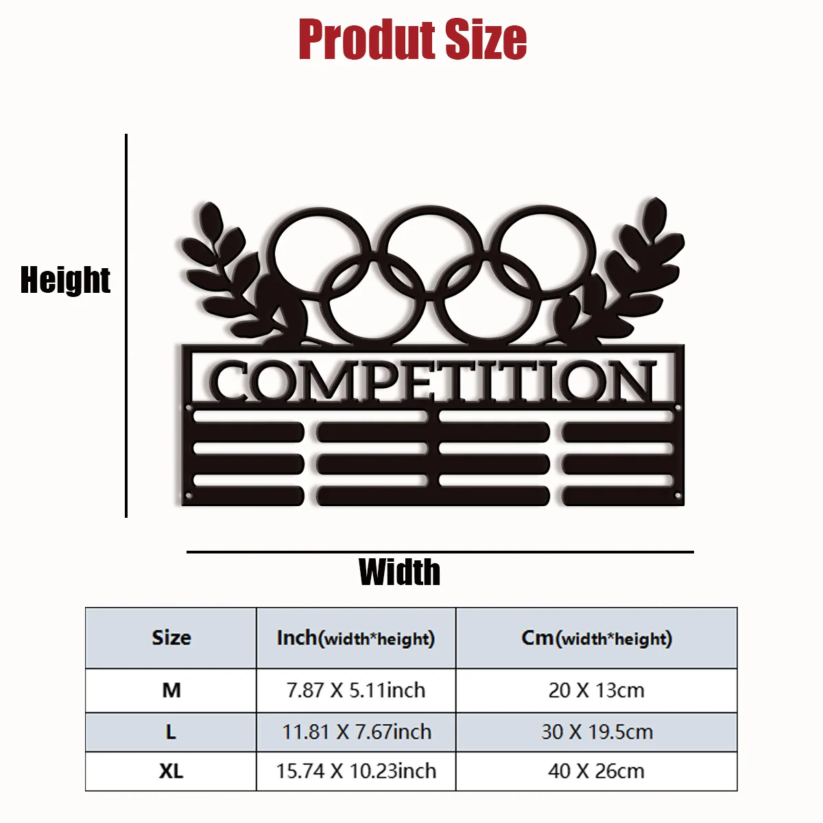 Modern minimalist customization Olympic Games Black metal medal display stand - athlete medal ribbon organizer A thoughtful gif