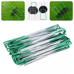 10/20/30/50Pcs Top Green Painted U-shaped Ground Nails Ground Film Fixer Garden Lawn Artificial Turf Tent Stakes Securing Pegs