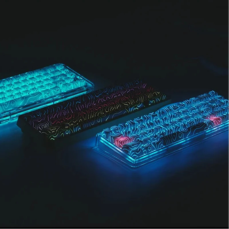 كفاف Keycap الخط الأبيض كيكابس Rgb شفافة كيكابس شخصية الجانب محفورة Imd Keycap 118/61 مفاتيح ماتي الملمس كيكابس