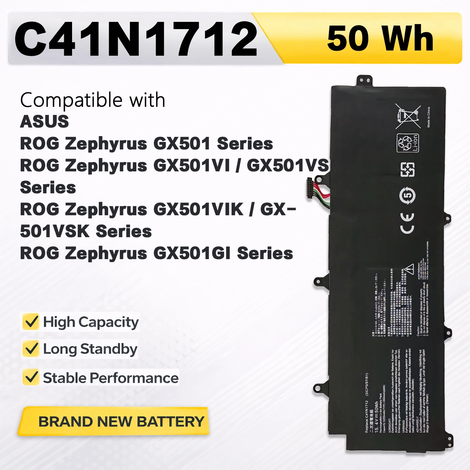 

PowerHub C41N1712 15.4V 50Wh Laptop Battery for ASUS ROG Zephyrus GX501 GX501GI GX501VI GX501VS GX501VIK GX501VSK