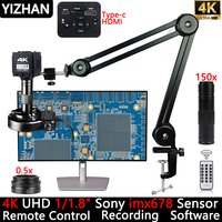 4K UHD Digital Microscope For Soldering, HDMI USB Industrial Microscope Camera 1/1.8\