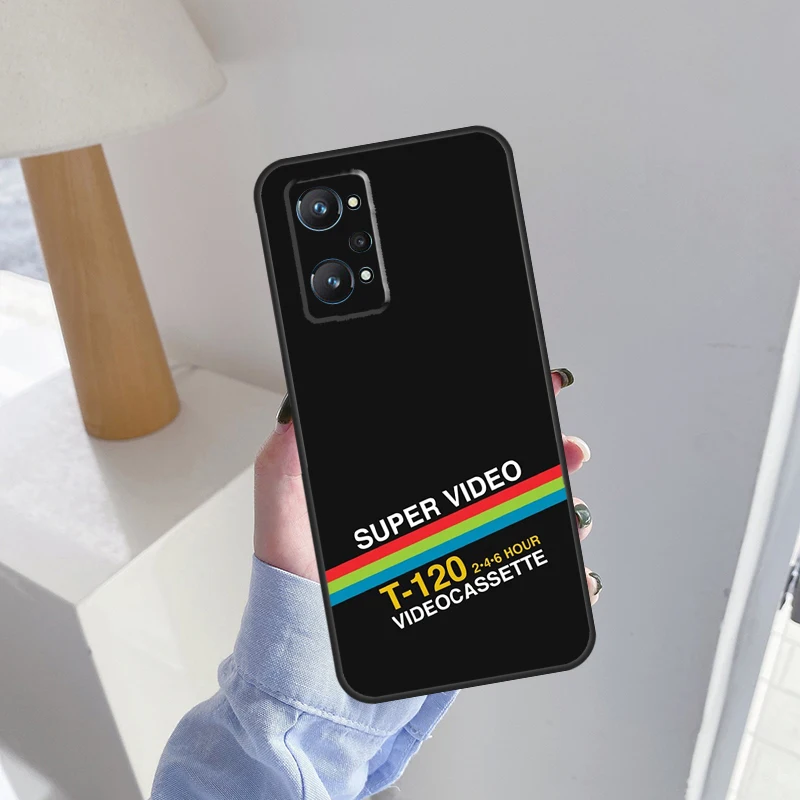 حافظة شريط VHS ريترو لهاتف Realme C71 C67 C51 C75 C63 C61 C65 C55 C53 C35 10 11 12 13 14 Pro Plus GT6 GT7 Pro