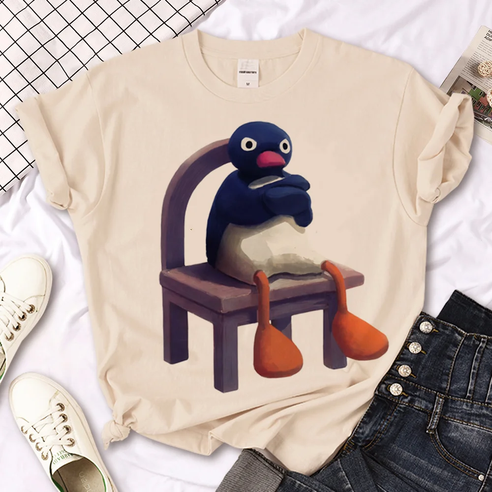 Pingu t shirt women comic Tee female harajuku clothes