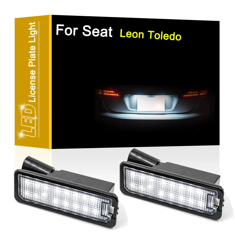 Lámpara LED para matrícula, Seat Leon luz blanca de 12V para 2013, 2014, 2015, Toledo 2016-UP