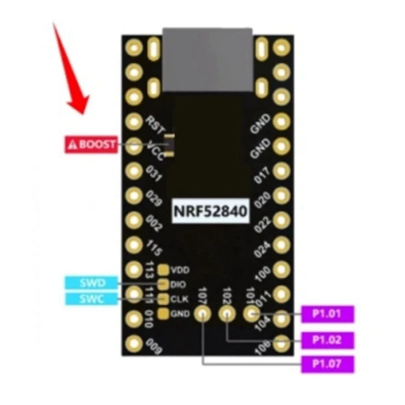 ABDE-NRF52840 Development Board Supermini Compatible For Nice Nano V2.0 Bluetooth Charging Management Computer Accessories Parts
