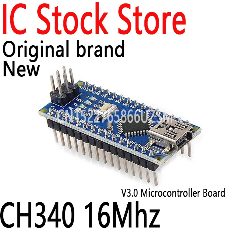 10PCS New and Original Nano V3.0 Microcontroller Board for Arduino with USB Driver, ATmega328P, For  Arduino CH340 16Mhz