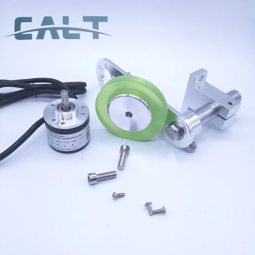 

CALT GHW38-06G1000BMP526-200 Encoder Wheel 200mm with Mounting Bracket for Conveyor Belt Pushpull Output