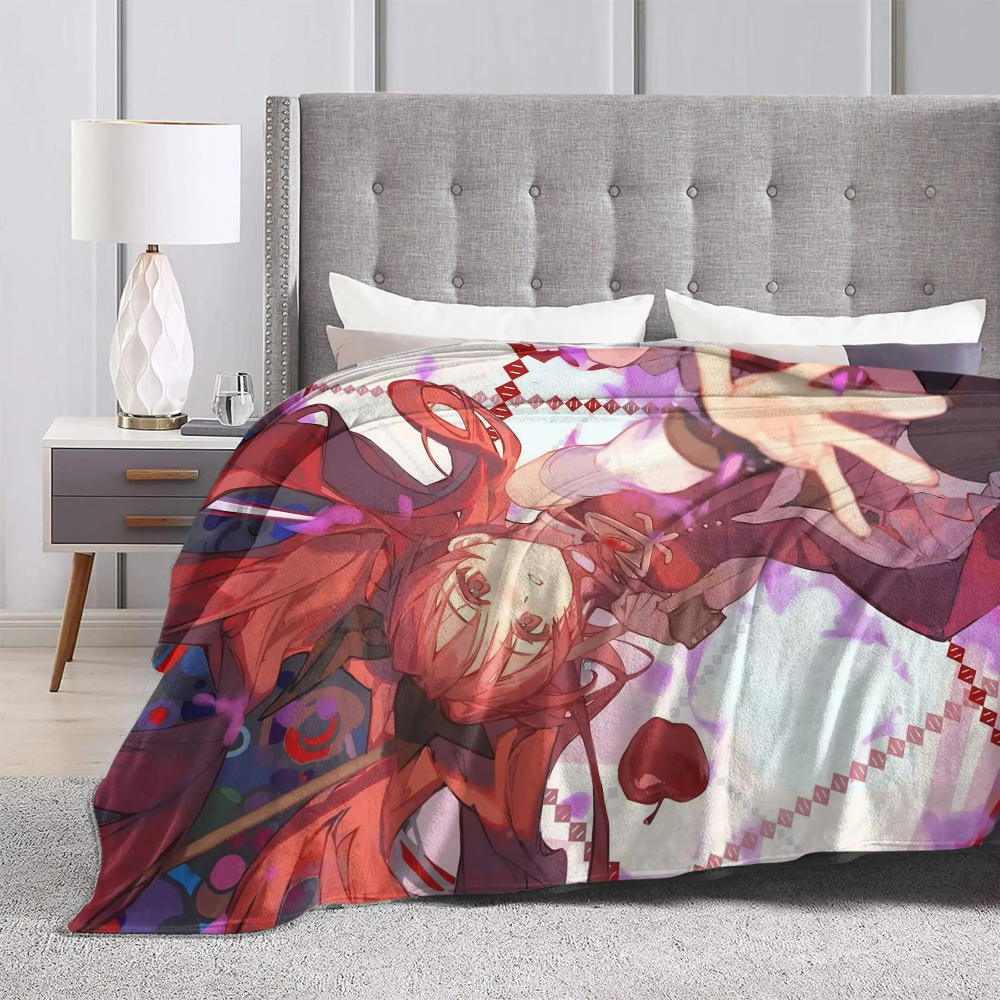 Puella Magi Madoka Magica بطانيات محبوكة الصوف لطيف كيوكو ساكورا الدافئة رمي البطانيات للطائرة سرير سفر البساط