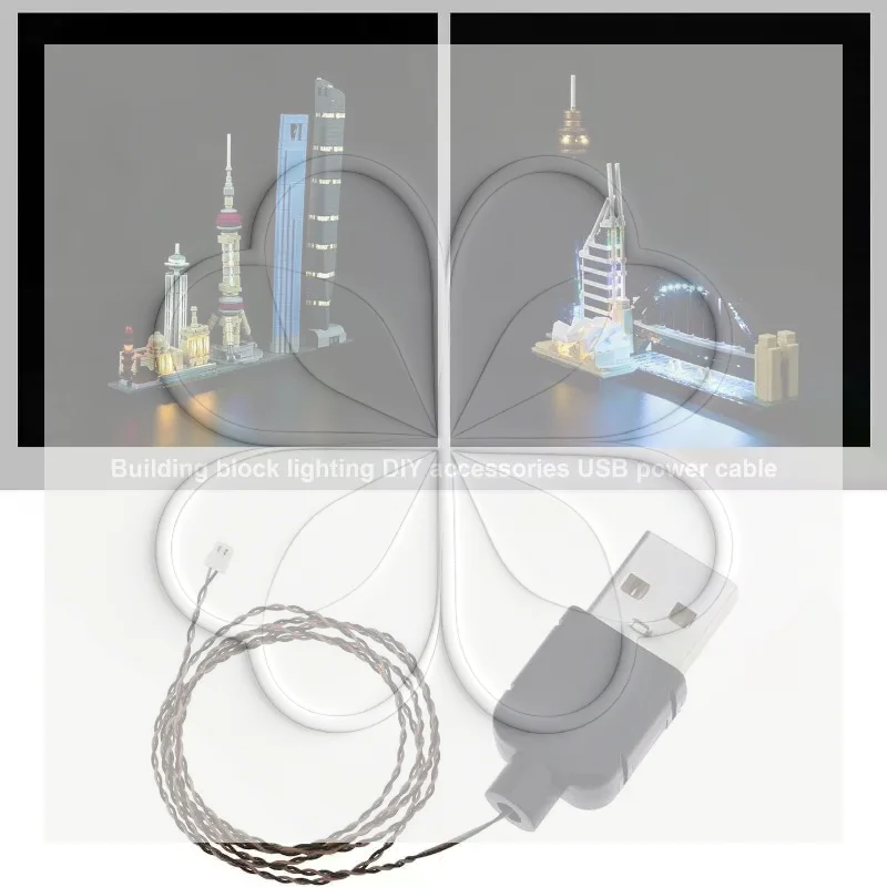 5V USB Power Cord 0.8mm Pin 50cm Extension DIY Lights Wire for LED Lamps Home Projects