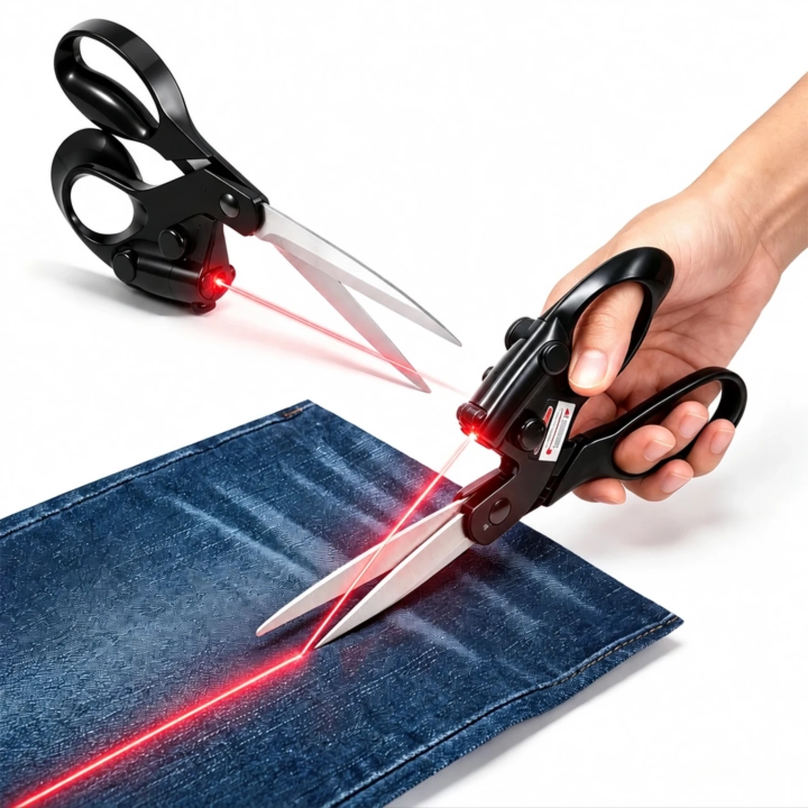 Professional Laser Guided Scissors Precision Cutting Shear Straight Fast Cut Positioning Sewing Craft Fabric Sewing Cut Straight