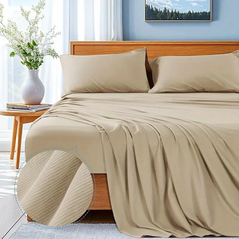 

KEEHOME 100% Cotton Bed Sheets Set - 600 Thread Count Luxury 5-Star Hotel Quality Full/Queen/King/California King Size Sheets