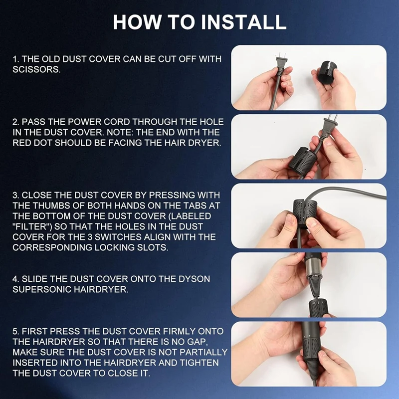 อะไหล่ฝาครอบตัวกรองเครื่องเป่าผมสำหรับ HD03 Dyson ซูเปอร์โซนิค HD01 HD08 HD15เครื่องเป่าผมอะไหล่ซ่อมตัวกรองด้านนอก