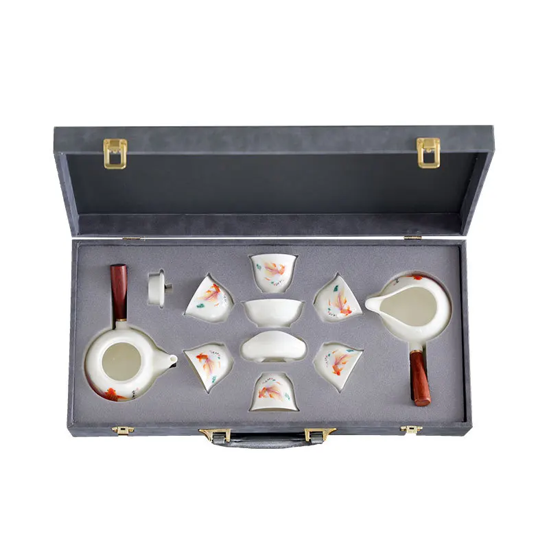HYS side handle pot high-end business gift kung fu tea set side handle fair cup gift box event souvenir gift