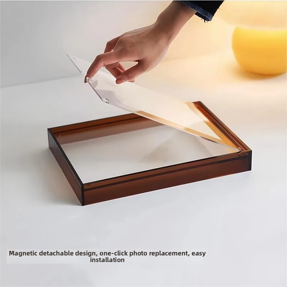 1pc Acrylic Magnetic Absorbing Photo Frame 15x20cm Acrylic Photo Frame Easy Installation Colorful Household Display Tools