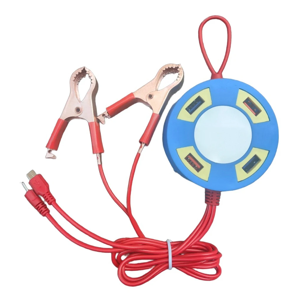 Clip Switch USB Power Adapter for Automotive Battery with Reverse Connection Protection and Multi-Device 5V Charging Capability