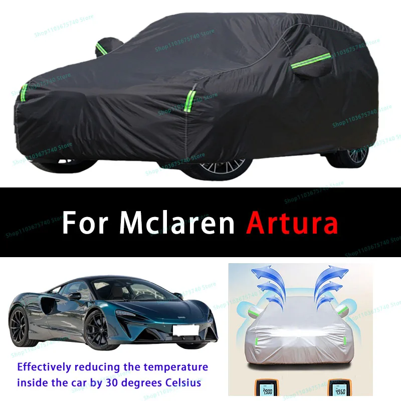 For Mclaren Artura Summer Full Car Covers Outdoor Sun uv Protection Dust Cooling Protective Auto Protective Cover