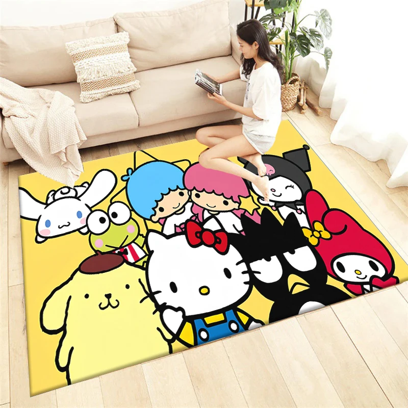 Sanrio hallo kitty hd großflächiger bedruckter teppich, wohnzimmer dekor, sofa, tisch teppich, picknick, camping, draußen, schlafzimmer hotel matte.