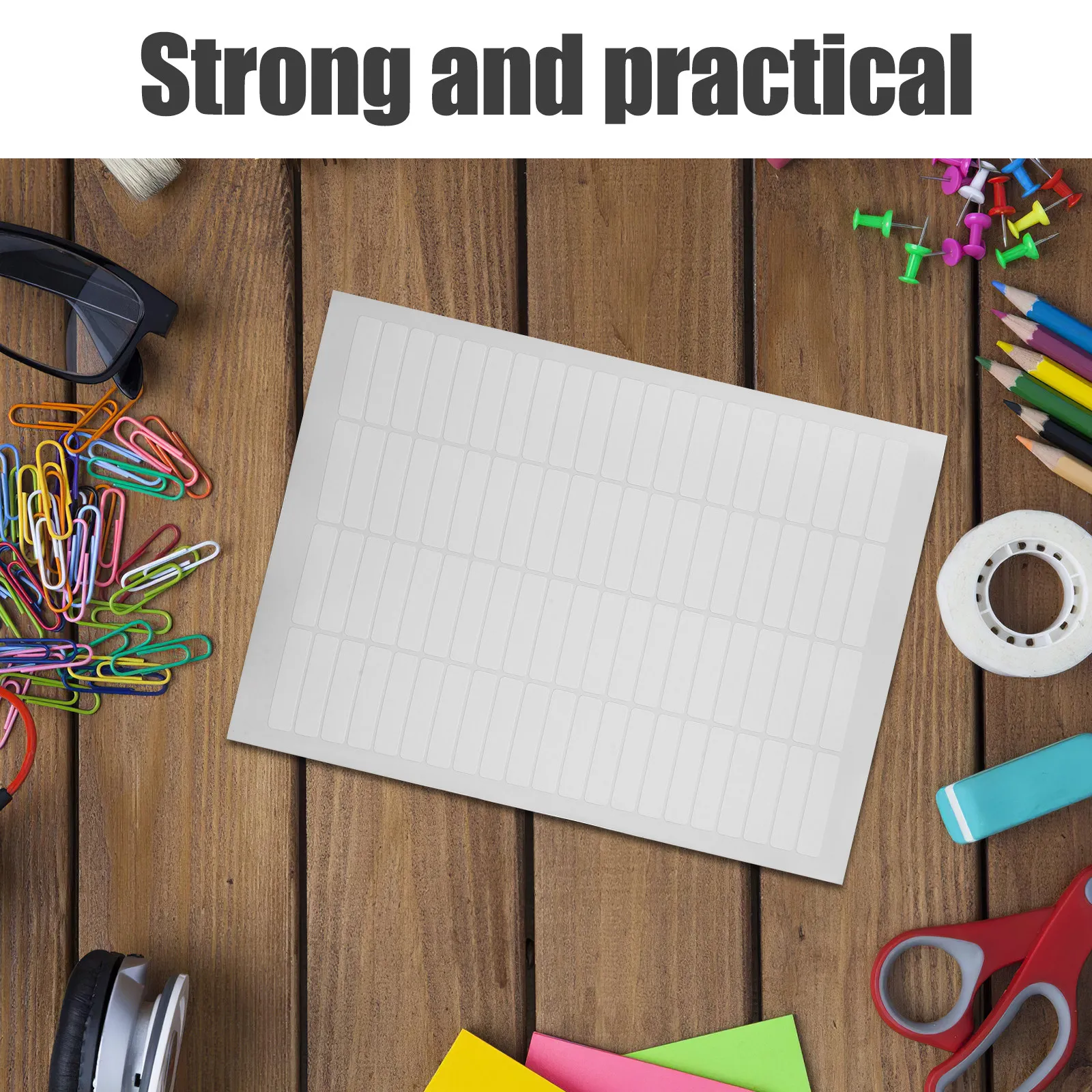

20 Sheets Waterproof Material Labels Rectangular Color Coding Blank Stickers for File Folder Identification Classification Index