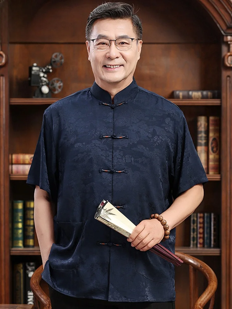 conjunto-de-dos-piezas-de-verano-casual-de-seda-xiangyun-kangaroo-manga-corta-para-hombres-de-mediana-edad-y-mayores-traje