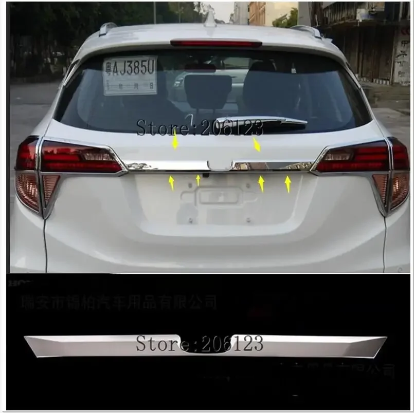 Fit For Honda HR-V HRV VEZEL 2015 2016 2017 Chrome Rear Trunk Cover Trim Tail Gate Cargo Door Handle Garnish Molding Styling