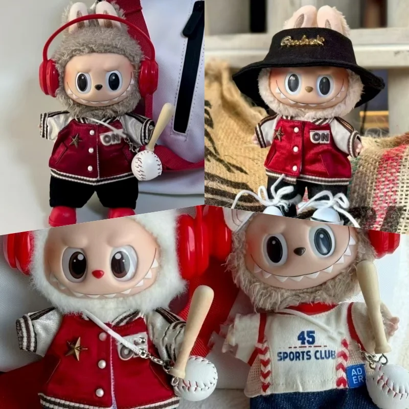 

For Labubu Doll Clothes 15 17cm Clothes Sitting Party Number 17 Baseball Clothes Children'S Clothes Diy Doll Accessories Gift