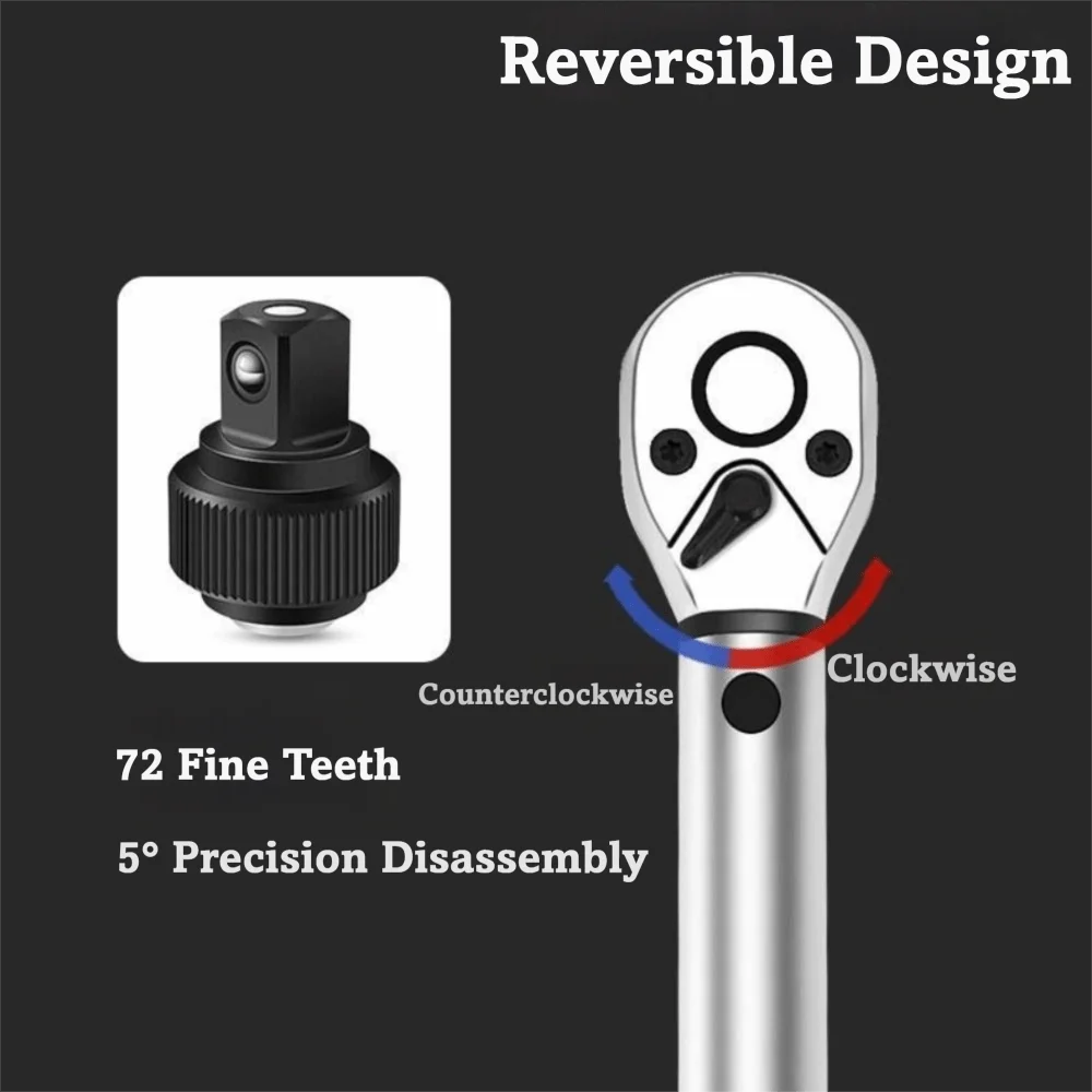 

3/8" Drive Magnetic Spark Plug Socket Precision-Adjustable 10-60Nm Torque Range Torque Wrench Heavy Duty Dual-Direction Ratchet