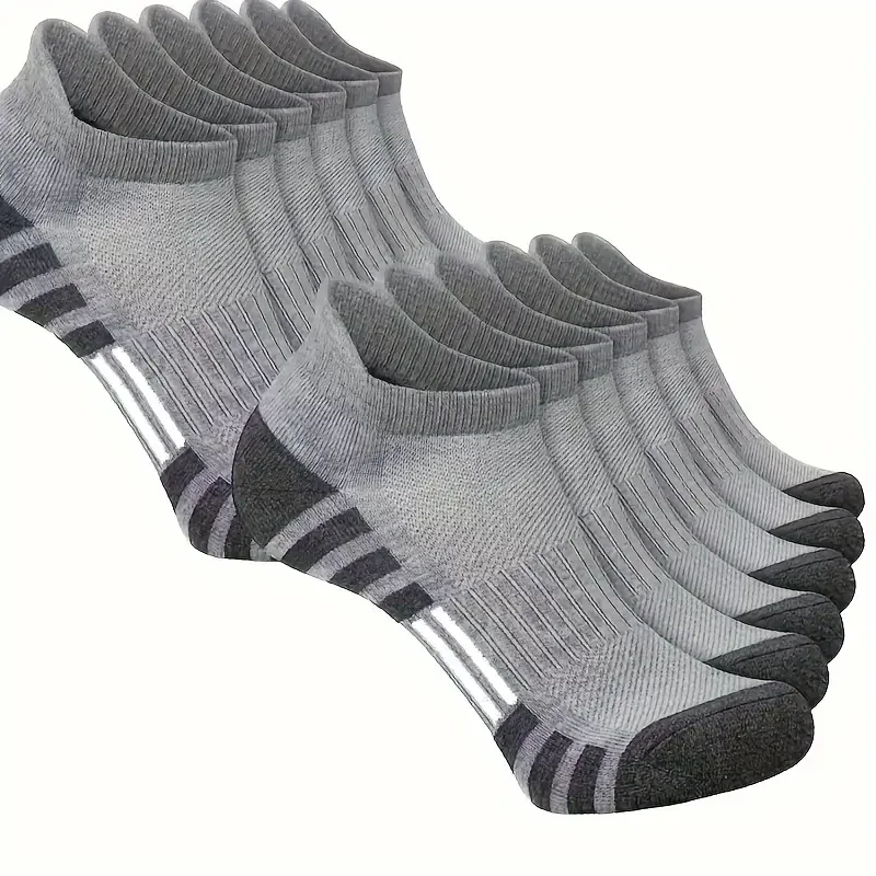 6/12 Pairs Comfortable Cushioned Running Socks - Lightweight, Moisture-Wicking, Breathable, Low Cut, Non-Slip Tab