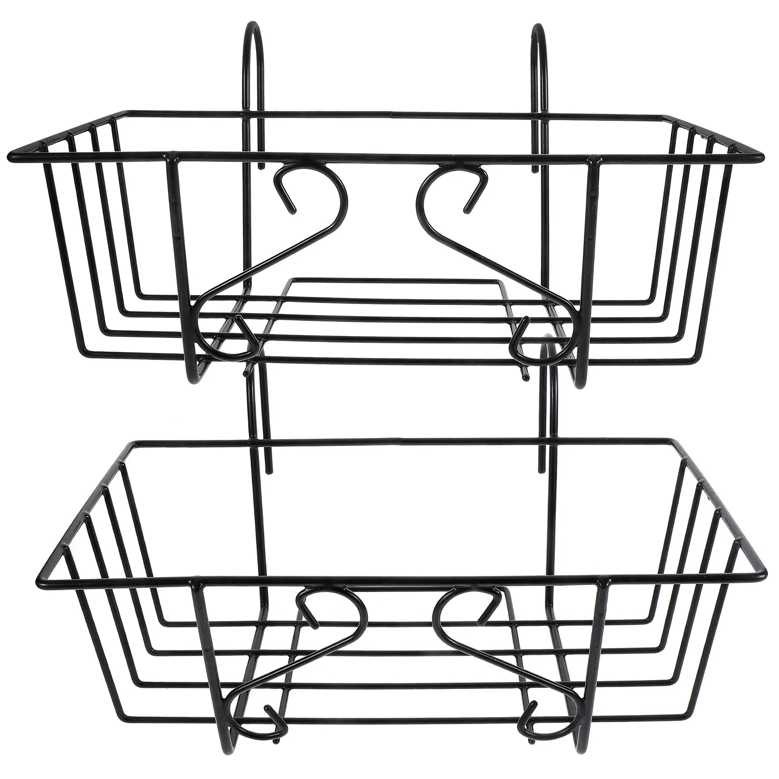 

2Pcs Balcony Metal Hanging Rack Fence Flower Pot Holder Sturdy Iron Planter Shelf Outdoor Plant Holder for Garden Patio