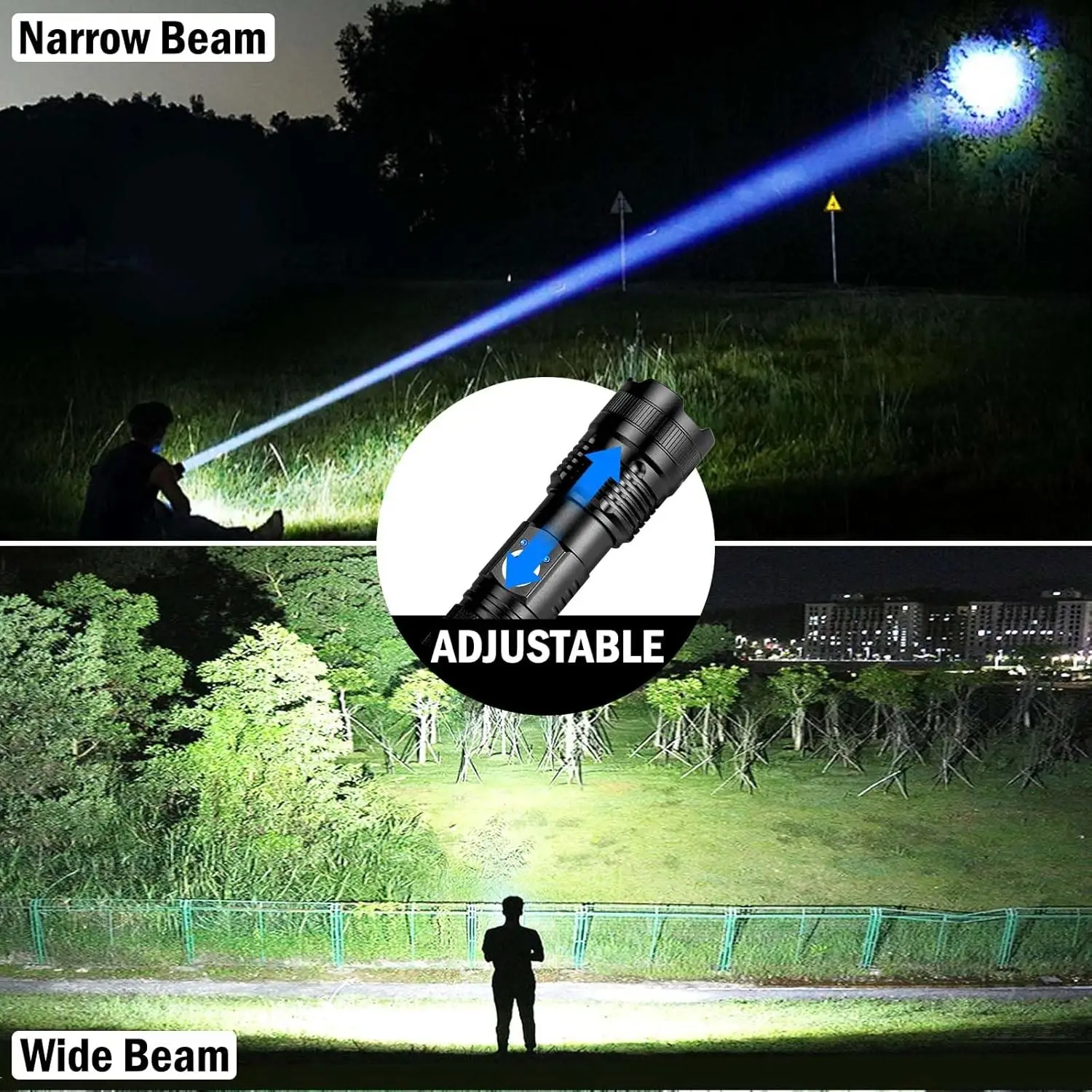 4 عبوات من مصابيح LED عالية الوضوح قابلة لإعادة الشحن، 99,000 لومن، 5000 مللي أمبير، مقاومة للماء، متعددة الوظائف للتخييم والمشي لمسافات طويلة والمنزل